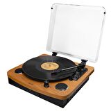 Mikado MN-P235 Voyager Retro Ahşap Pikap Plak Çalar Bluetooth-Usb-SD Kart