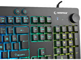 RAMPAGE KB-GX65 Simula USB RGB Aydınlatmalı 4 Makro Tuşlu Bilek Destekli Gaming Oyuncu Klavyesi Siyah