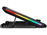 RAMPAGE Addison AD-RC12 Gamezone 2 Fan 2 USB RGB Işıklı Laptop Soğutucu Siyah
