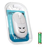 Everest SM-26 FASHION 2.4Ghz Beyaz Kabartmalı Kablosuz Mouse