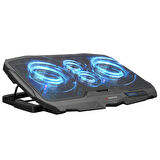 Rampage Addison AD-RC4 Mavi Ledli 2*125mm+2*70mm Işıklı Fan 15-17 Notebook Soğutucu Stand