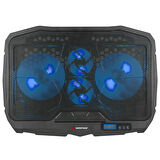 Rampage Addison AD-RC4 Mavi Ledli 2*125mm+2*70mm Işıklı Fan 15-17 Notebook Soğutucu Stand