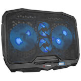 Rampage Addison AD-RC4 Mavi Ledli 2*125mm+2*70mm Işıklı Fan 15-17 Notebook Soğutucu Stand