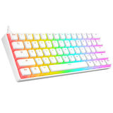 Rampage KB-R135 PARVUS Beyaz Type-C Bağlantılı RGB Puding Tuşlu Red Switch US Gaming Oyuncu Klavye