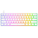 Rampage KB-R135 PARVUS Beyaz Type-C Bağlantılı RGB Puding Tuşlu Red Switch US Gaming Oyuncu Klavye