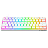 Rampage KB-R135 PARVUS Beyaz Type-C Bağlantılı RGB Puding Tuşlu Red Switch US Gaming Oyuncu Klavye