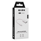 S-link SL-TA74 Beyaz USB F to Lightning 10cm kablolu OTG Çevirici