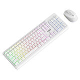 Everest KM-1500 Beyaz Kablosuz Rainbow Aydınlatmalı Q Multimedia Klavye + Mouse Set