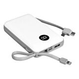 S-link P102 10000mAh LCD Şeffaf 10W Beyaz Taşınabilir Powerbank