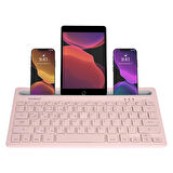 Everest KB-BT82 Pembe/Gri Bluetooth Ultra İnce+Şarjlı Q Mac/Win/Android/Ios Uyumlu Kablosuz klavye