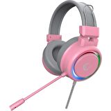 Rampage SN-R10 ALQUIST Pembe 3,5mm RGB Gaming Oyuncu Mikrofonlu Kulaklık