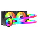 Rampage ICEBLADE C6 Siyah 72CFM 2000RPM ARGB Fan AM5/LGA1700 Uyumlu Ledli Tüplü 240mm Sıvı Soğutmalı CPU Fan