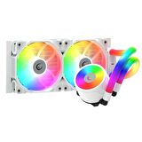 Rampage ICEBLADE C6 Beyaz 72CFM 2000RPM ARGB Fan AM5/LGA1700 Uyumlu Ledli Tüplü 240mm Sıvı Soğutmalı CPU Fan