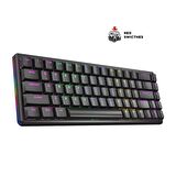 Rampage Rebel Siyah Low Profile Red Switch Us Layout Rainbow Mekanik Gaming Oyuncu Klavye