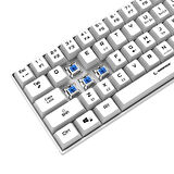 Rampage KB-RX63 B-ATOM Beyaz Bluetooth RGB Backlight Blue Switch Mekanik Q 63 Tuşlu Mini Gaming