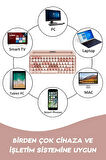 K-98 LATTE 2.4G+BT1+BT2 Mac Wın Ios Android Çoklu Cihaz Bağlantılı Kablosuz Bluetooth Klavye