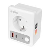 S-link SL-13 MASTERPOWER 16A Akım Korumalı Akıllı Priz WIFI&BT TUYA Destekli