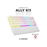 Rampage Ally K11 Beyaz 12 Işık Modlu Mekanik Antighosting Bilek Destekli Red Switch Gaming Oyuncu Klavyesi
