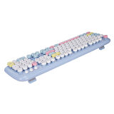 Everest KM-6284 WHISKER Renkli Tuşlu Mavi Kablosuz Q Klavye + Mouse Set