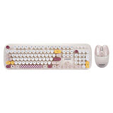 Everest KM-6284 WHISKER Renkli Tuşlu Bej Kablosuz Q Klavye + Mouse Set