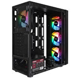 Everest Faced V5 Mesh 600W Siyah Temperli Cam 4x120mm Rainbow Fan ATX Mid-Tower Gaming (Oyuncu) Kasası