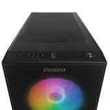 Everest Faced V5 Mesh 600W Siyah Temperli Cam 4x120mm Rainbow Fan ATX Mid-Tower Gaming (Oyuncu) Kasası