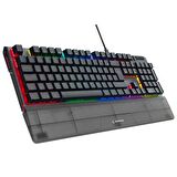Rampage Carbon Siyah RGB Q Bilek Destekli Red Switch Gaming Oyuncu Klavye