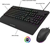 Rampage ECLİPSE Siyah Usb RGB Aydınlatmalı Q Gaming Oyuncu Klavye Mouse Set 12800 dpi