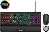 Rampage ECLİPSE Siyah Usb RGB Aydınlatmalı Q Gaming Oyuncu Klavye Mouse Set 12800 dpi