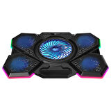 Addison Rampage AD-RC13 BELLATRIX Siyah 5 Fan 2 USB RGB Işıklı 15"-17" Notebook Soğutucu Stand