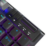 Rampage Carbon Pro 2.4ghz+BT5.0+Type-C Bağlantı Red Switch Rgb Bilek Destekli Mekanik Gaming Oyuncu Klavye