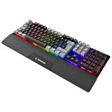 Rampage Carbon Pro 2.4ghz+BT5.0+Type-C Bağlantı Red Switch Rgb Bilek Destekli Mekanik Gaming Oyuncu Klavye