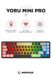 Rampage YORU Mini PRO Siyah/Gri 2.4ghz+BT5.0+Type-C 5 Bağlantı OUTEMU Red Swich Q Mekanik Gaming Oyuncu Klavye RGB
