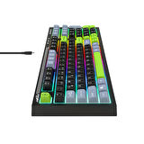 Everest KB-98 Silent Sessiz Rainbow Türkçe Q Klavye Membrane Oyuncu Klavyesi Gaming Klavye Siyah/Gri