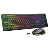 Everest KM-319BT Siyah 2.4G+BT1+BT2 Çoklu Cihaz Bağlantılı Q Set Kablosuz Klavye + Mouse