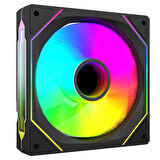 7C-120S 120*120*25mm Double Ring Aynalı ARGB Siyah Kasa Fanı