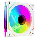 7C-120B 120*120*25mm Double Ring Aynalı ARGB Beyaz Kasa Fanı