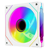7C-120B 120*120*25mm Double Ring Aynalı ARGB Beyaz Kasa Fanı