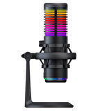 Bemol Siyah USB RGB Shock Mount Twitch YouTube Yayıncı Oyuncu Masaüstü Mikrofon