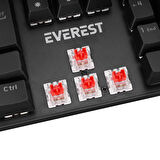 Everest KB-MK1 Lumos Siyah USB Rainbow Aydınlatmalı Red Switch Full Anti-Ghosting Mekanik Gaming Oyuncu Klavye