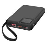 NCT PLUS OMI Series P10 10000mAh PD20W + QC3.0 18W 15W Magsafe + Watch Beyaz LCD Taşınabilir Pil Şar