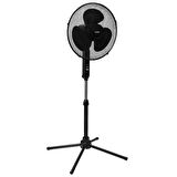 Everest FAN10 EcoWind Siyah 16" Maks 45W 3 Kademe 1100RPM Metal Yıldız Ayak 3 Bıçaklı Vantilatör/ Pervanesi