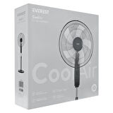 Everest FAN11 Cool Air 16 İnç 45 Watt 5 Pervaneli 3 Kademe 1200RPM Zaman Ayarlı Vantilatör Siyah