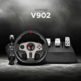 Rampage V902 Oyuncu Direksiyon Seti PC 3 Pedallı Oyuncu Direksiyonu ( Sadece PC Uyumlu )