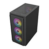 Rampage Beta Mesh 650W 80+ Siyah Temperli Cam 4x120mm ARGB Fan ATX Mid-Tower Gaming (Oyuncu) Kasası