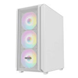 Rampage Beta Mesh 650W 80+ Beyaz Temperli Cam 4x120mm ARGB Fan ATX Mid-Tower Gaming (Oyuncu) Kasası
