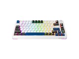 RAMPAGE Quell Pro Ekranlı Hot Swap 2.4G + BT Wireless RGB Gasket Oil Switch Türkçe Q PBT Mekanik Gaming Klavye Beyaz