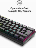 Everest Amber Siyah Type-C Bağlantılı RGB Ledli Mekanik Gaming Oyuncu Klavye Q Red Switch