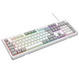 Everest KB-74 USB Rainbow Aydınlatmalı Q Membrane Multıemdya Gaming Oyuncu Klavyesi (Beyaz Gri)