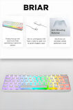 Brıar Type-C Bağlantılı RGB Puding Tuşlu Mekanik Red Switch Türkçe Q Gaming Oyuncu Klavyesi Beyaz